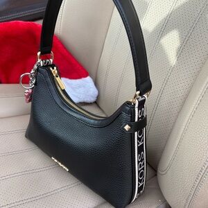 Michael Kors Black Shoulder Bag with Logo Strap